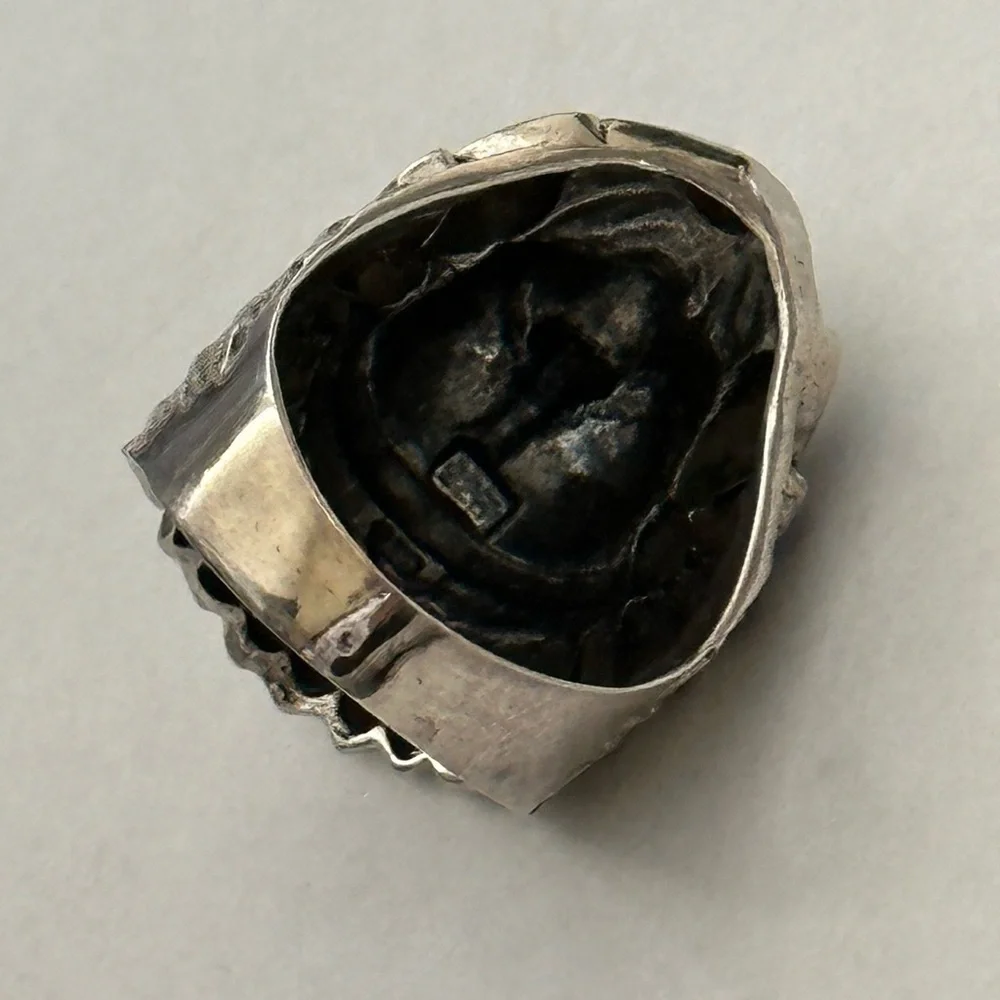 925 Silver Native American Indian Chief Warrior Ring - Picture 5 of 6